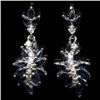 Image 1 : STERLING SILVER SAPPHIRE AND TOPAZ EARRINGS