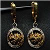 Image 1 : 14K GOLD OVER STERLING SILVER SAPPHIRE EARRINGS