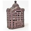 Image 1 : VINTAGE 4-3/4" TALL CAST IRON BUILDING COIN BANK
