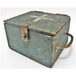 WW1 ERA FIRST AID MEDICAL PAINTED WOODEN BOX