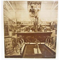 VINTAGE PHOTOGRAPH OF AN OLD BICYCLE SHOP
