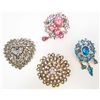 Image 1 : LOT OF 4 COSTUME JEWELRY BROOCHES