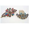 Image 1 : LOT OF 2 COSTUME ACCESSORIES- HAIR COMB & BARRETTE CLIP