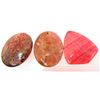 Image 1 : LOT OF 3 AGATE GEMSTONE PENDANTS - NIPOMO CORAL FOSSIL & RHODOCHROSITE