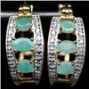 Image 1 : WHITE GOLD OVER STERLING SILVER EMERALD EARRINGS
