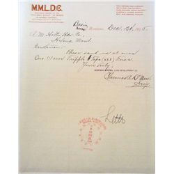 1895 BILLHEAD RECEIPT MONTANA MINERAL LAND DEVELOPMENT