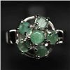 Image 1 : WHITE GOLD OVER STERLING SILVER EMERALD RING