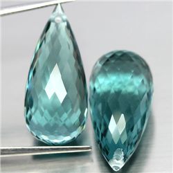 LOT OF 46.13 CTS OF AFRICAN AQUAMARINE QUARTZ 2 PCS