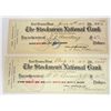 Image 1 : LOT OF 2 1917 THE STORKMEN'S NATIONAL BANK CHECKS