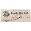 Image 2 : 1905 LETTER FROM THE SECURITY STATE BANK