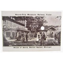 VINTAGE ROUND-TRIP MINIATURE RAILWAY TICKET MICHIGAN