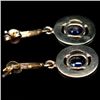 Image 2 : PAIR OF GOLD OVER STERLING EARRINGS W/ SAPPHIRE & GEMS