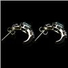 Image 2 : PAIR OF GOLD OVER STERLING EMERALD & DIAMOND EARRINGS