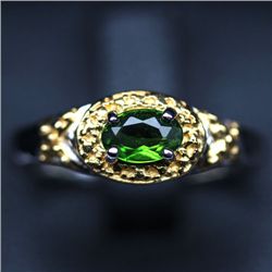 14K GOLD OVER STERLING SILVER DIOPSIDE RING