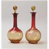 Image 1 : LOT OF TWO AMBERINA DECANTERS.