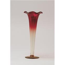 LIBBEY AMBERINA VASE. 