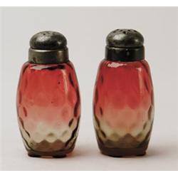 PAIR OF AMBERINA SALT & PEPPER SHAKERS.  