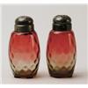Image 1 : PAIR OF AMBERINA SALT & PEPPER SHAKERS.  