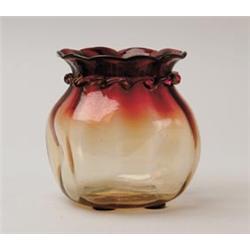 AMBERINA PINCHED BOWL. 