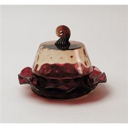 AMBERINA BUTTER DISH. 