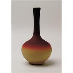 WHEELING PEACH BLOW GOURD VASE.  