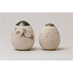 LOT OF TWO MT. WASHINGTON EGG SHAPED SUGAR SHAKERS. 