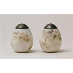 PAIR MT. WASHINGTON EGG SHAPED SUGAR SHAKERS.  
