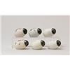 Image 1 : LOT OF SIX LAY-DOWN EGG SALT SHAKERS. 