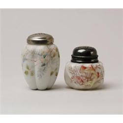 LOT OF TWO ART GLASS SUGAR SHAKERS.  
