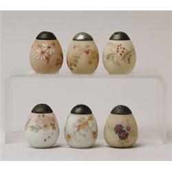 LOT OF FOUR EGG SHAPED SALT SHAKERS.  