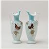 Image 1 : PAIR OF SATIN GLASS EWERS.  