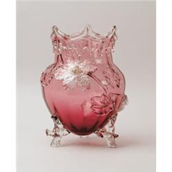 VICTORIAN ART GLASS VASE.  