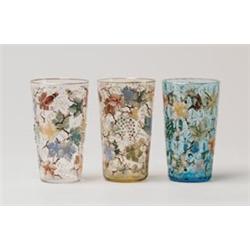 LOT OF THREE MOSER JUICE GLASSES. 