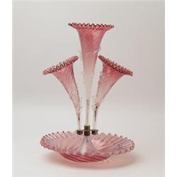 PINK OPALESCENT EPERGNE. 