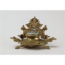 VICTORIAN ENAMELED INKWELL. 