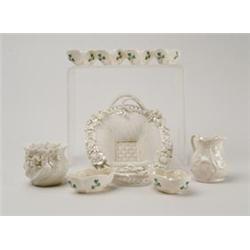 LOT OF NINE PIECES OF IRISH BELLEEK.  