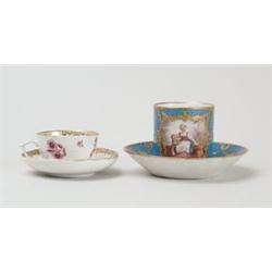 LOT OF TWO CUPS & SAUCERS. 