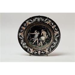 ENAMELED METAL PLATE.  