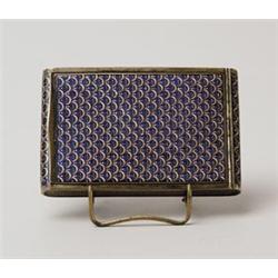 FABERGE ENAMELED SILVER BOX. 