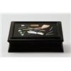 Image 1 : PIETRA DURA BLACK CIGAR BOX.  