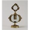Image 1 : BRASS & GLASS PERFUME BOTTLE.  