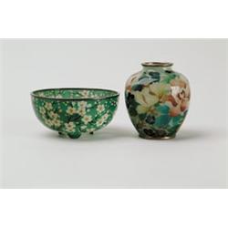 TWO PIECES SHOTAI JAPANESE CLOISONNÉ.  