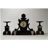 Image 1 : FRENCH MARBLE MANTLE CLOCK WITH CANDLESTICKS.  