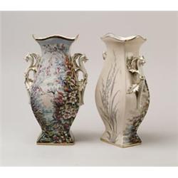 PAIR OF BEAUTIFUL HANDPAINTED PORCELAIN VASES.  