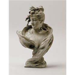 AMPHORA ART NOUVEAU BUST.  