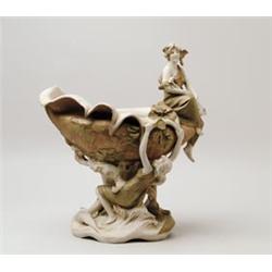 ROYAL DUX ART NOUVEAU SHELL BOWL.  