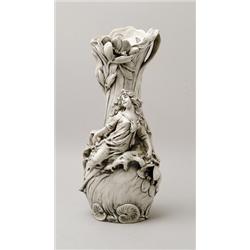 ART NOUVEAU FAIENCE VASE.  