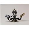 Image 1 : LATE 19TH EARLY 20TH CENTURY OVERLAY INKSTAND IN SILVER STAND.  