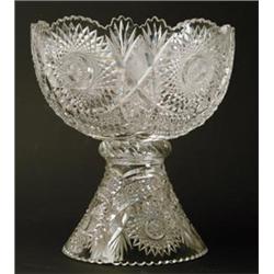 CUT GLASS PUNCH BOWL.  