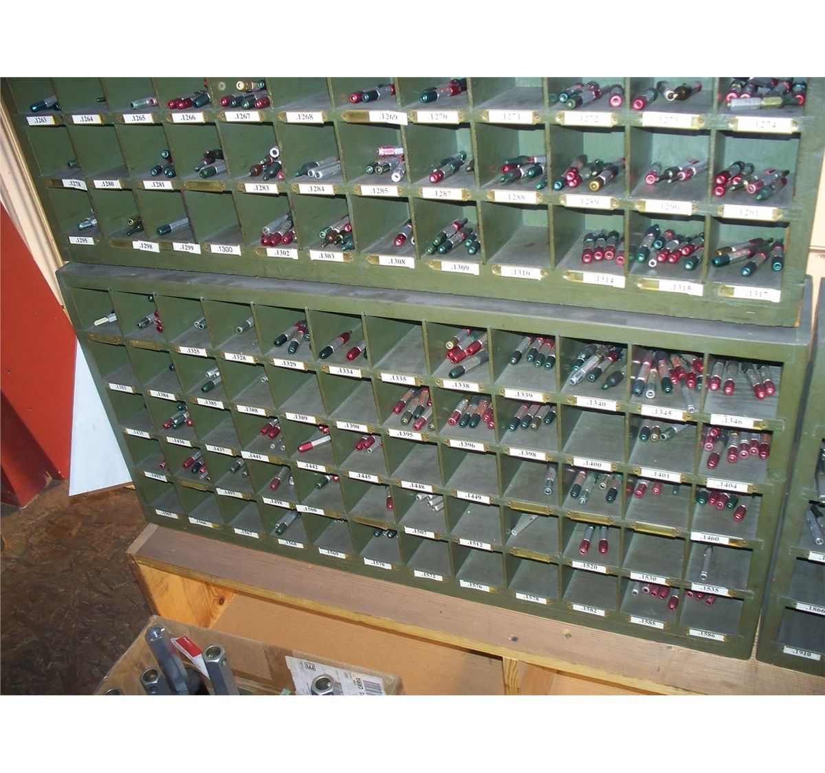 Lot of Inspection Gage Pins 1/2 thru 2'' 60 Total racks 2-1/2' X 3'